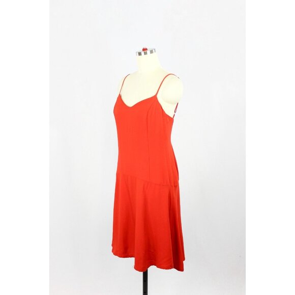 FARM RIO Red Viscose Crepe V-Neck Drop Waist Dress, Size P/S - Picture 4 of 13